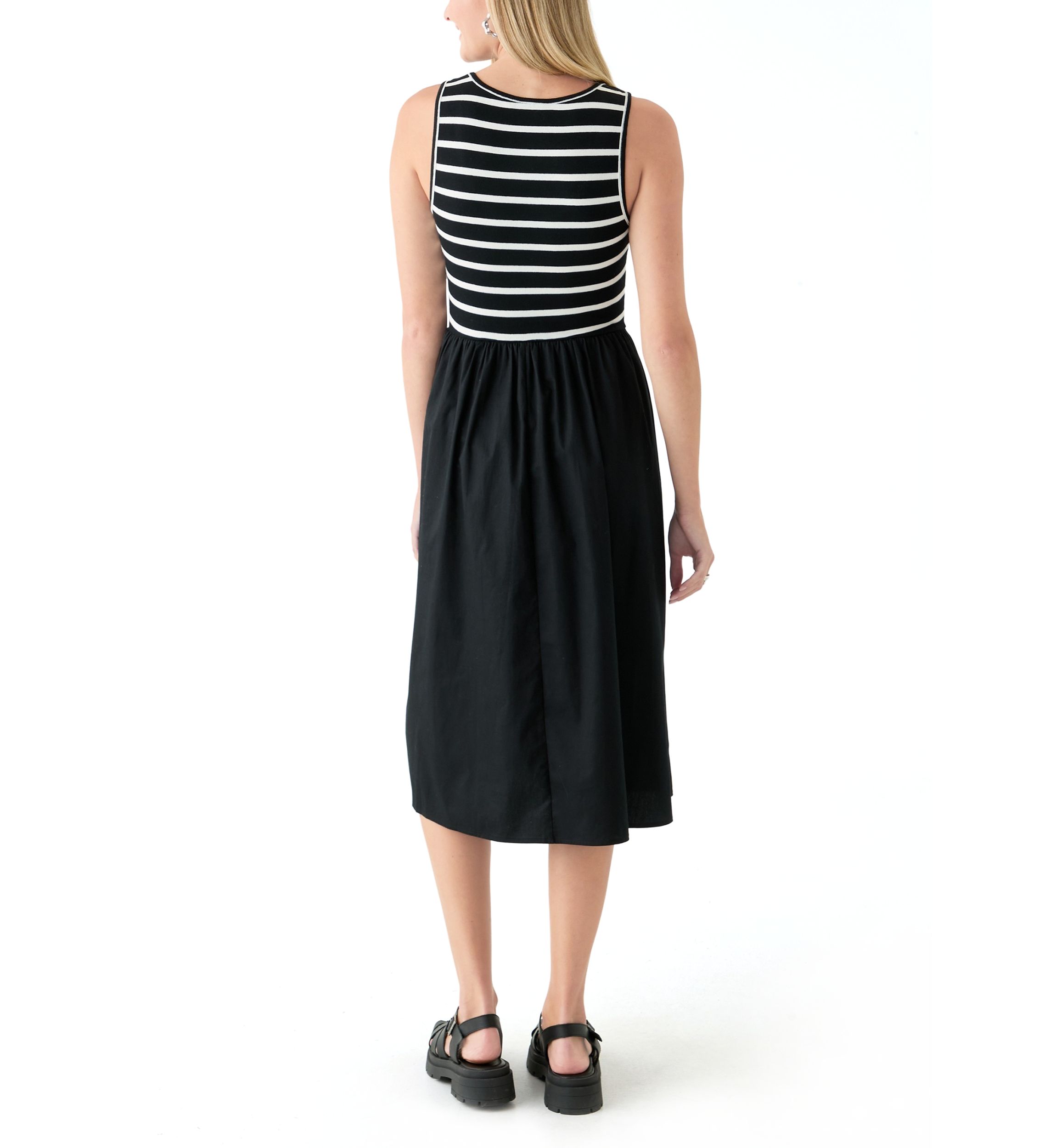 Womens Drop Waist Midi Dress