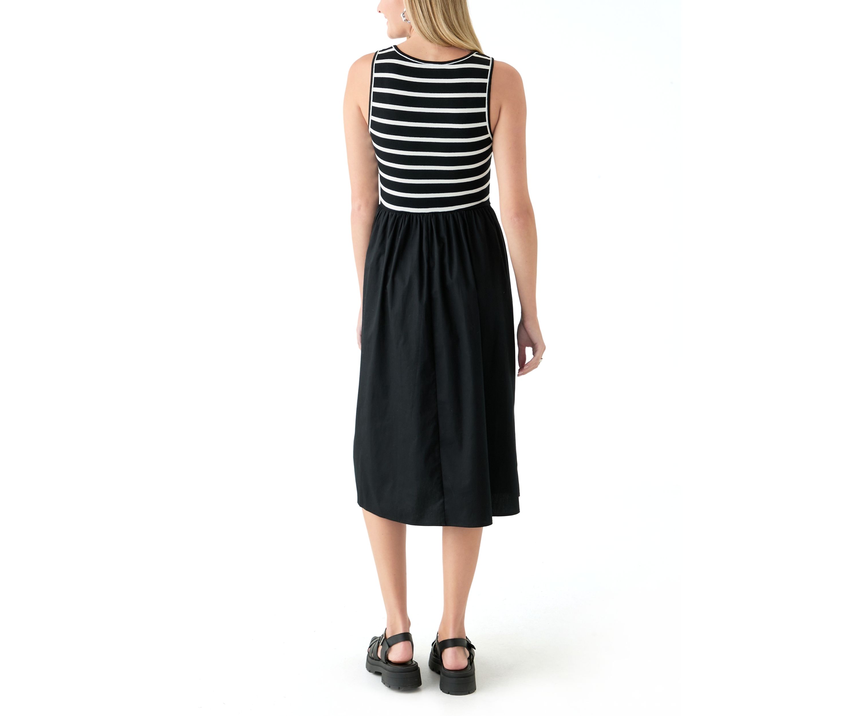 Womens Drop Waist Midi Dress