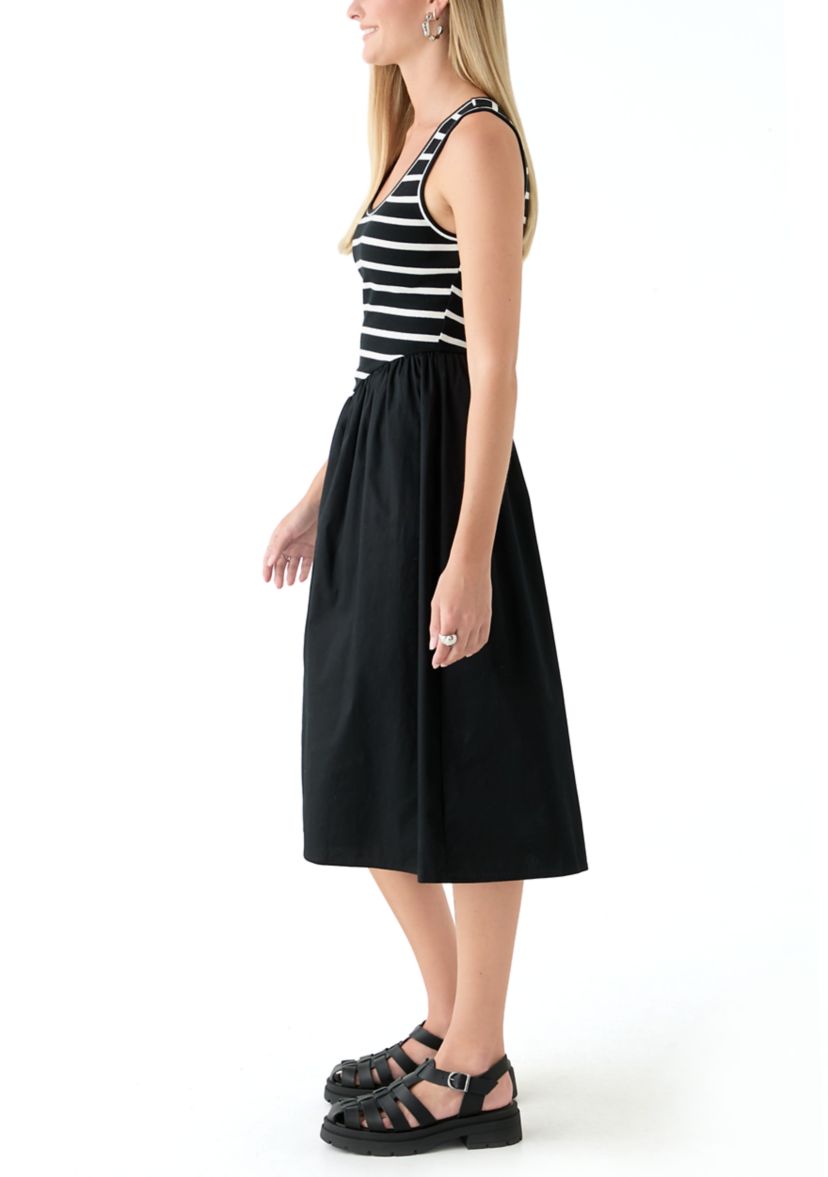 Womens Drop Waist Midi Dress