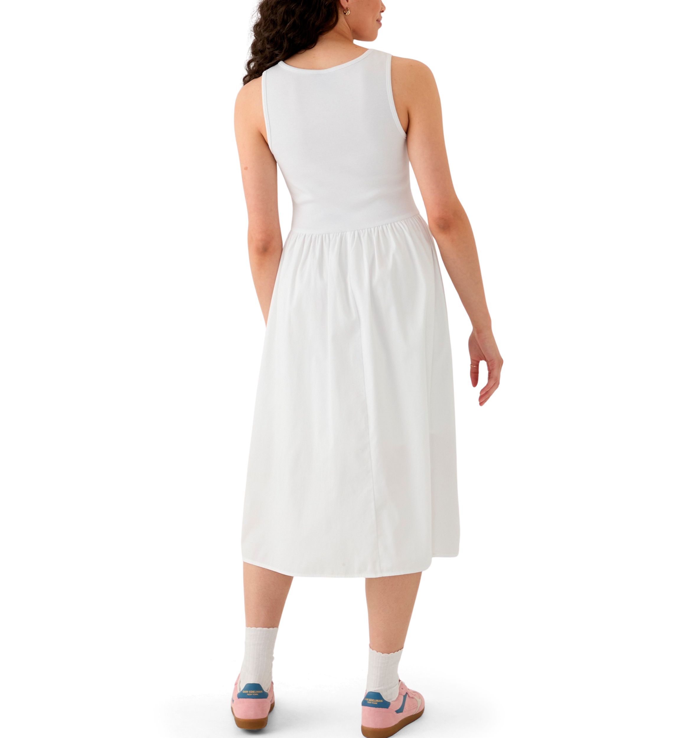 Womens Drop Waist Midi Dress