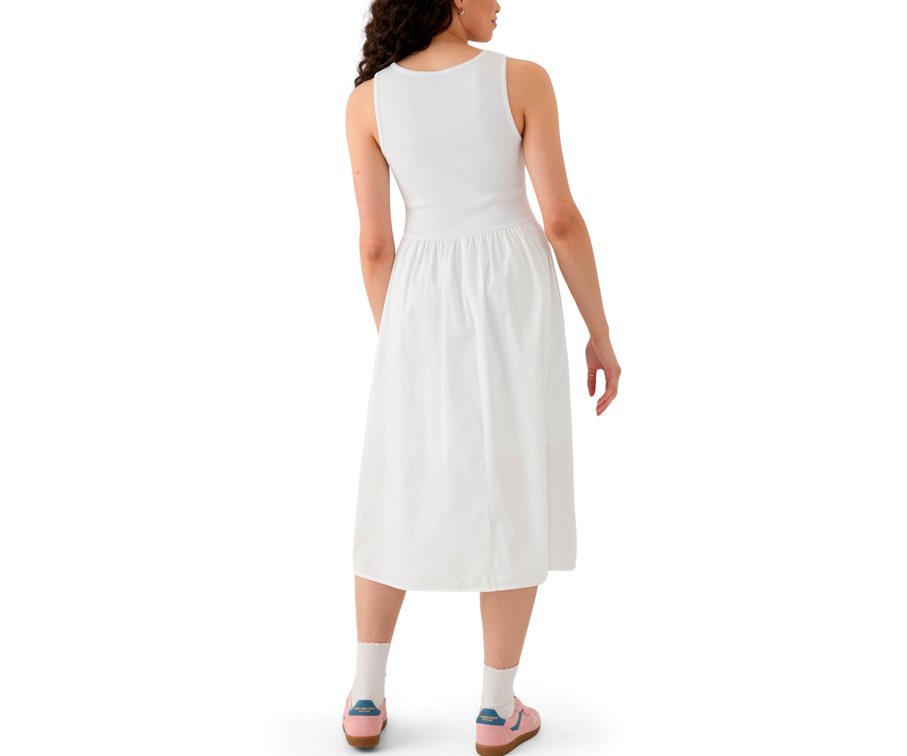Womens Drop Waist Midi Dress
