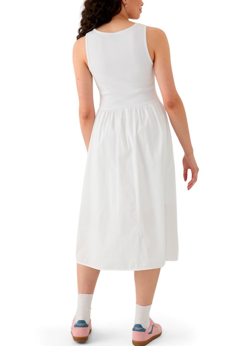 Womens Drop Waist Midi Dress