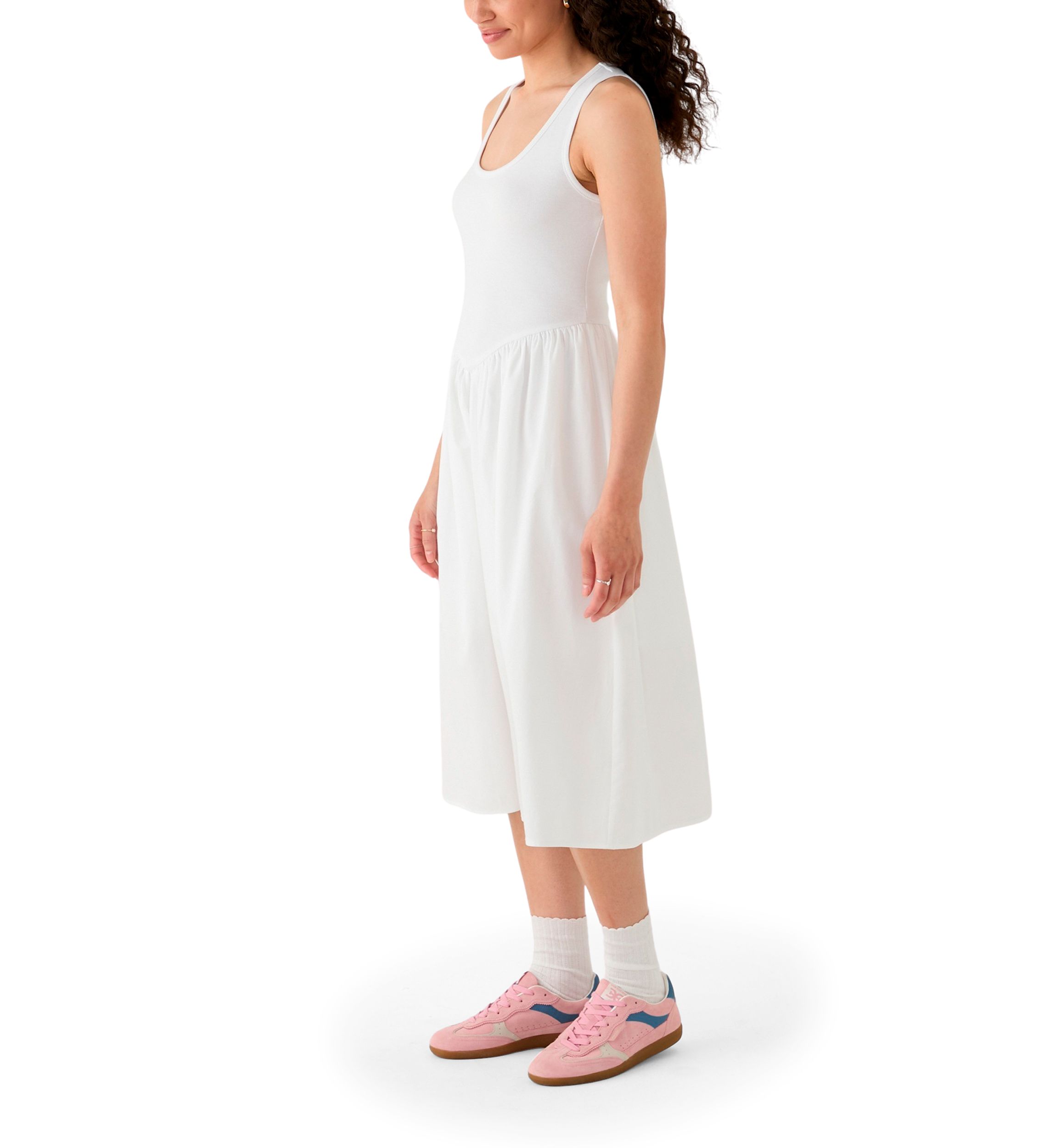 Womens Drop Waist Midi Dress