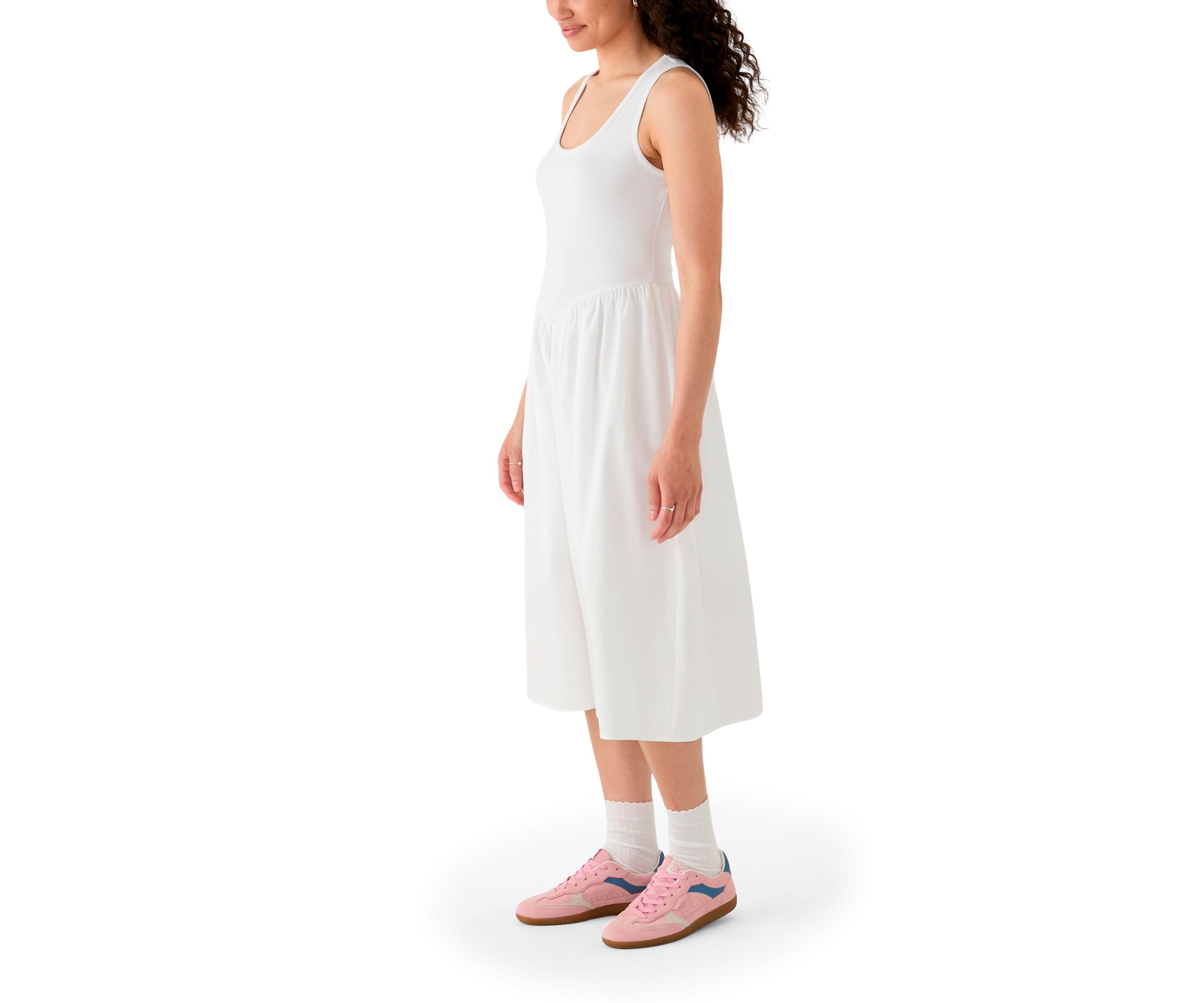 Womens Drop Waist Midi Dress