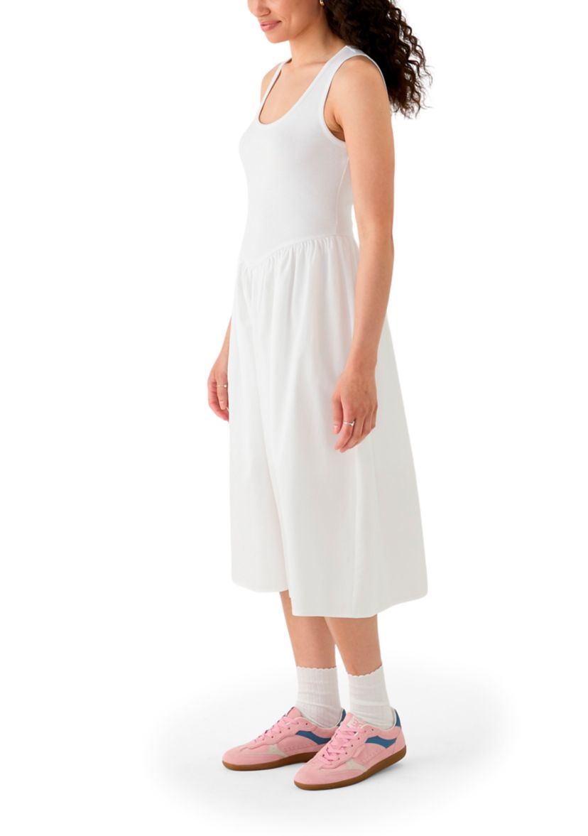 Womens Drop Waist Midi Dress