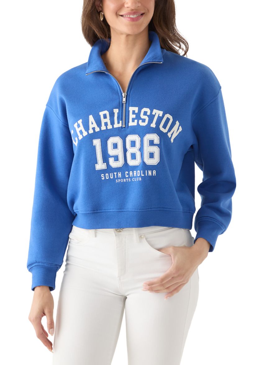 Womens Cropped 1/4 Zip Sweatshirt