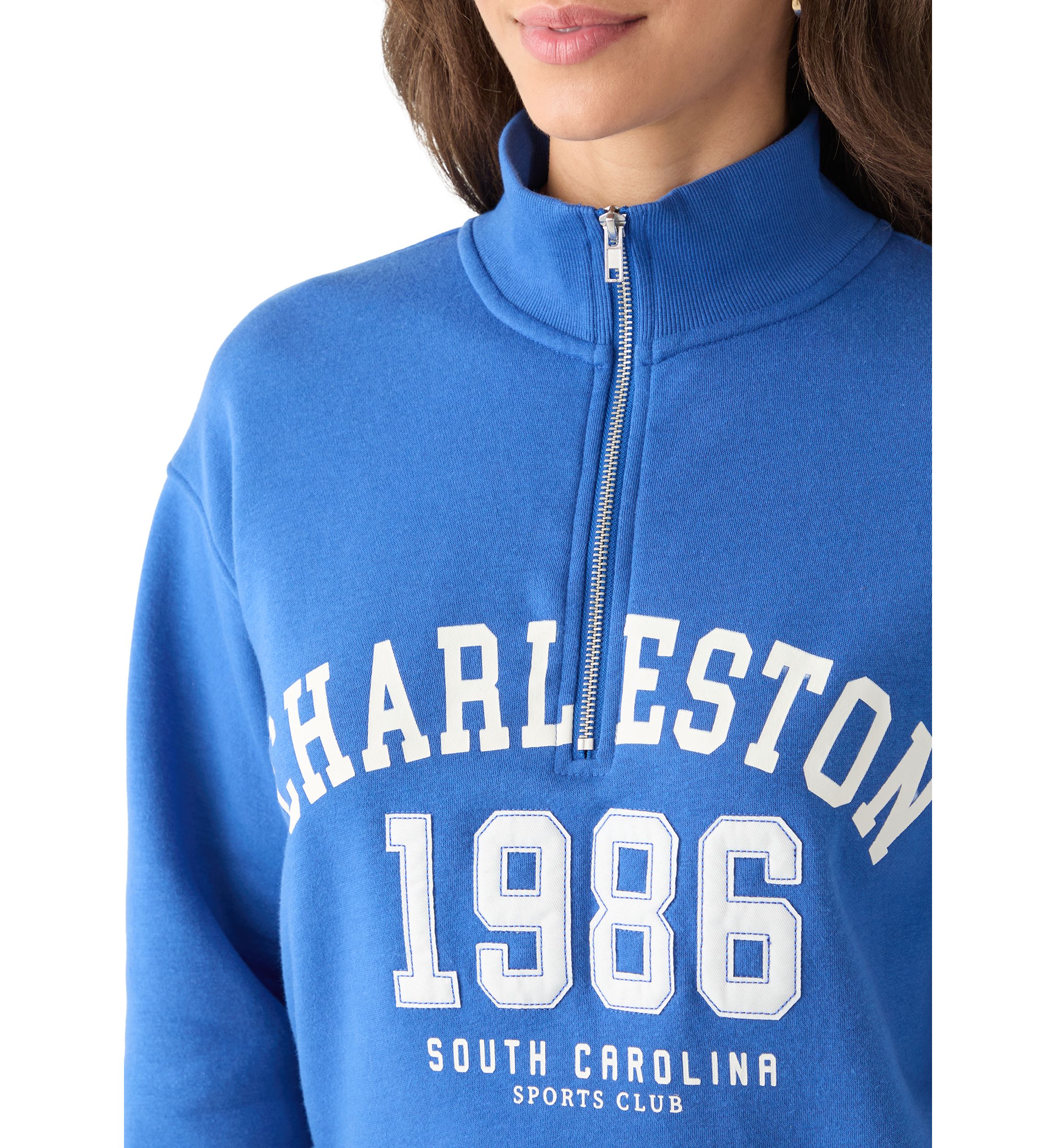 Womens Cropped 1/4 Zip Sweatshirt