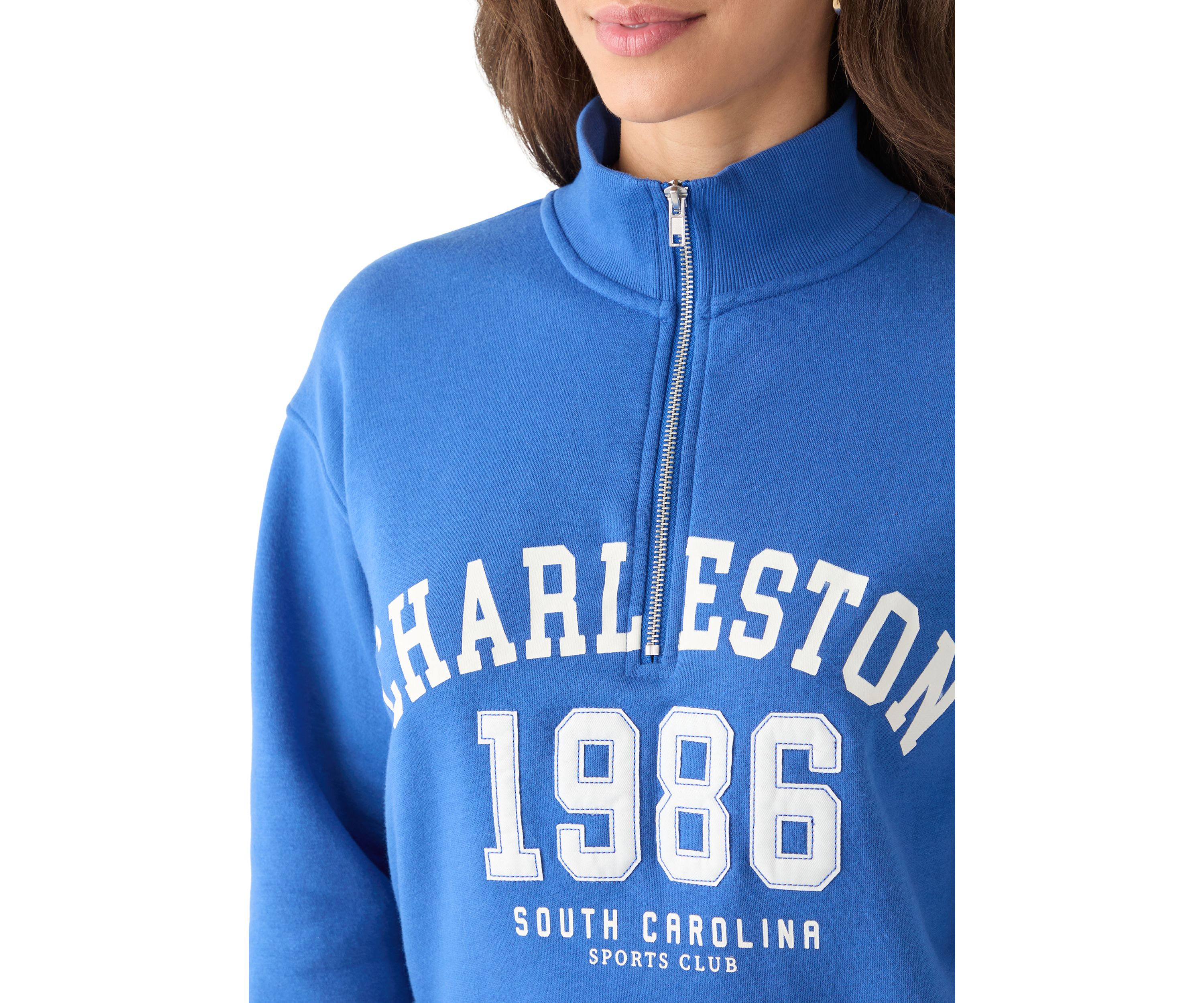 Womens Cropped 1/4 Zip Sweatshirt