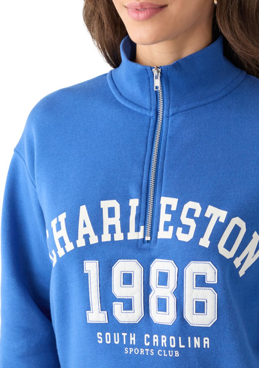 Womens Cropped 1/4 Zip Sweatshirt