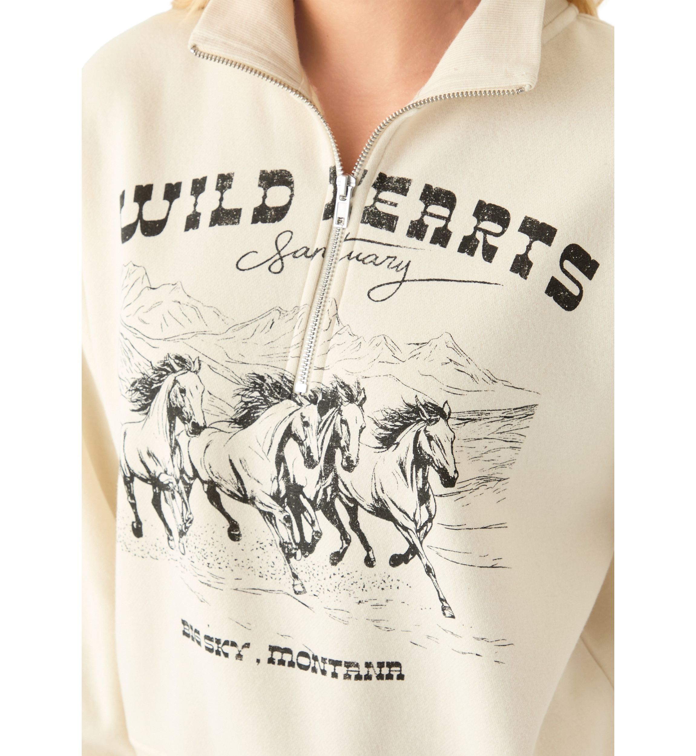 Womens Graphic 1/4 Zip Pullover