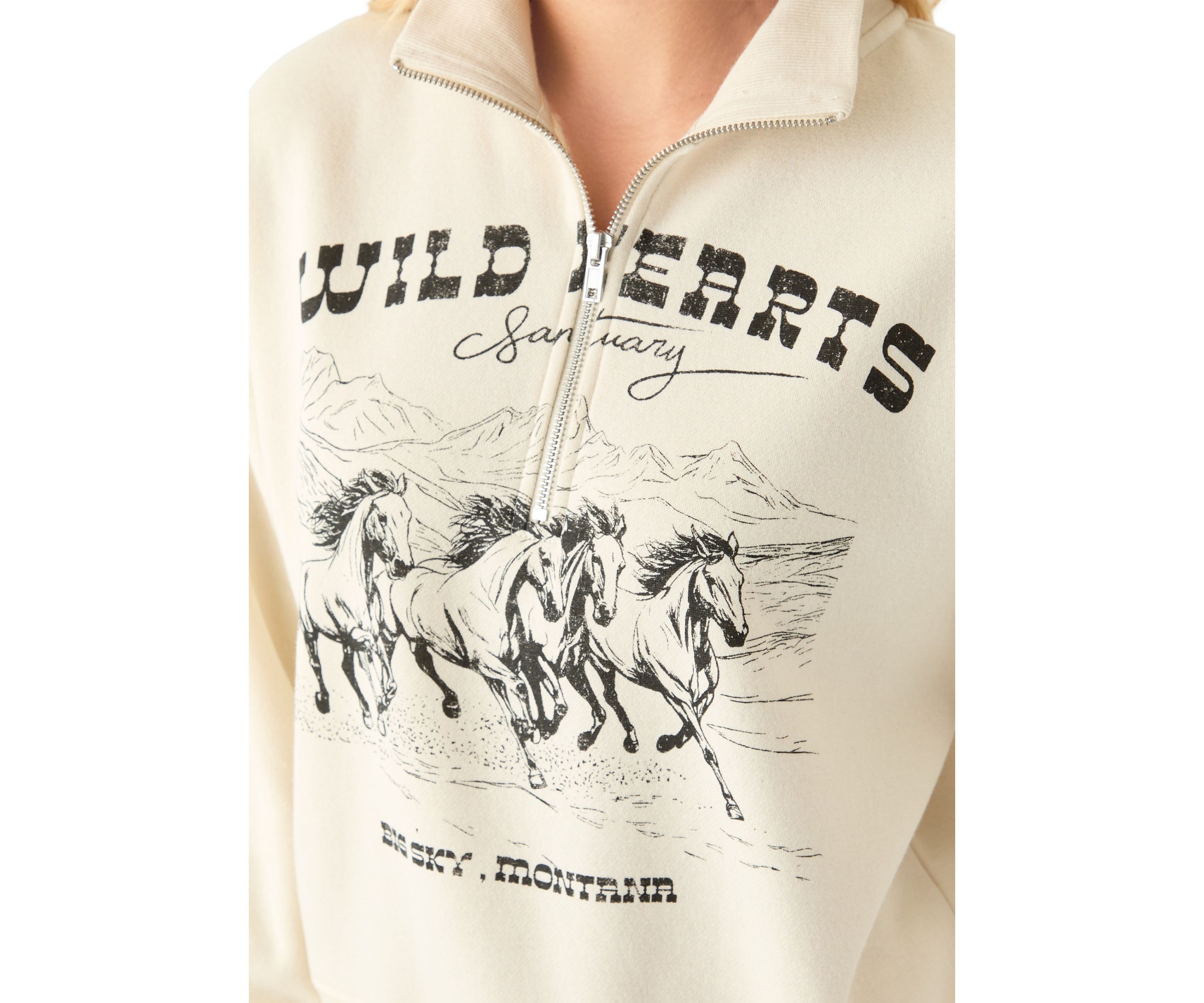 Womens Graphic 1/4 Zip Pullover