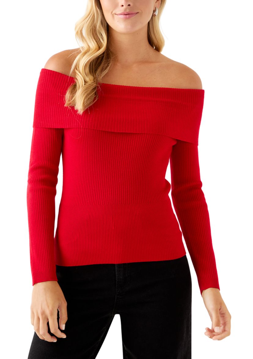 Womens Long Sleeve Off the Shoulder Top