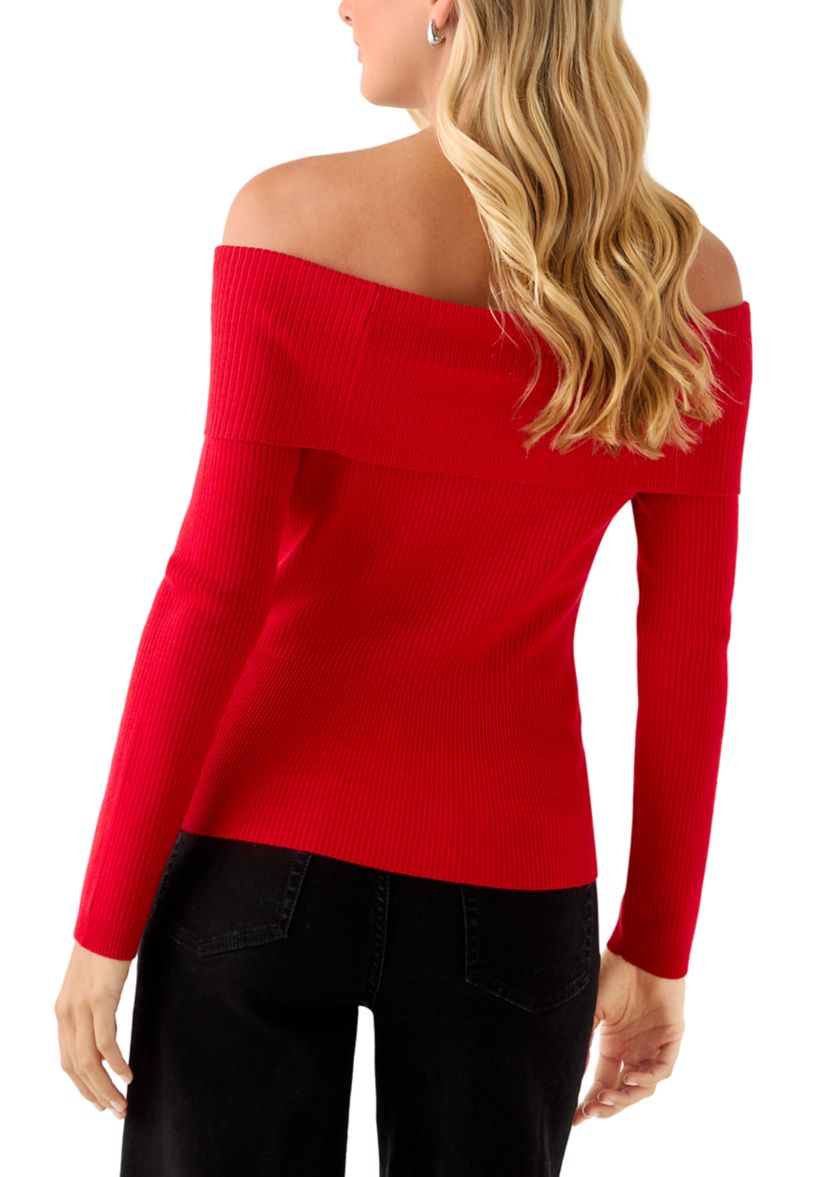 Womens Long Sleeve Off the Shoulder Top