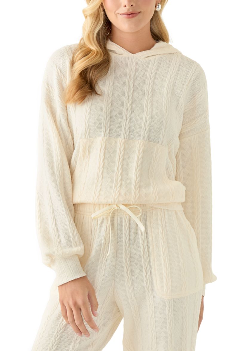 Womens Cable Knit Hoodie