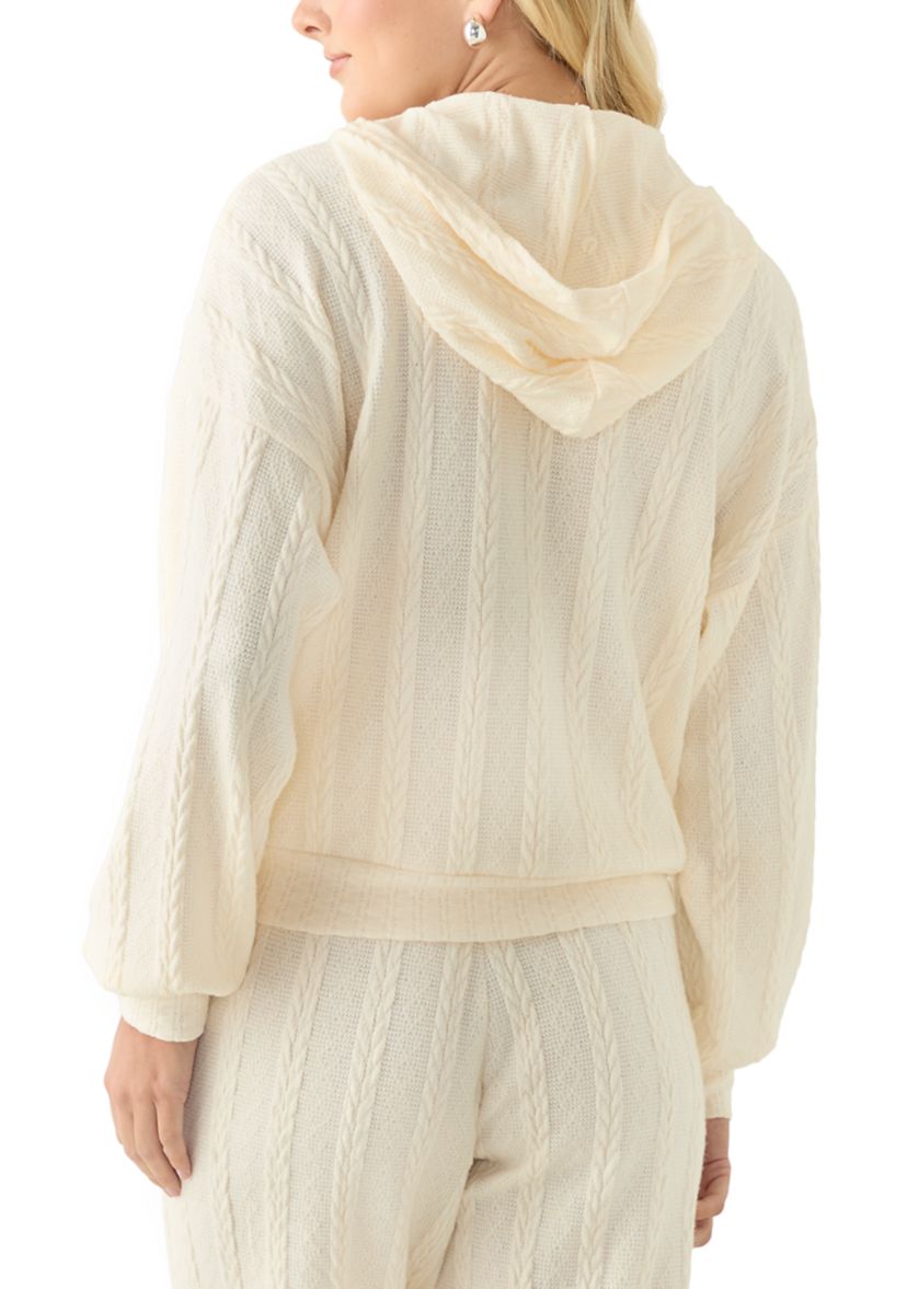 Womens Cable Knit Hoodie