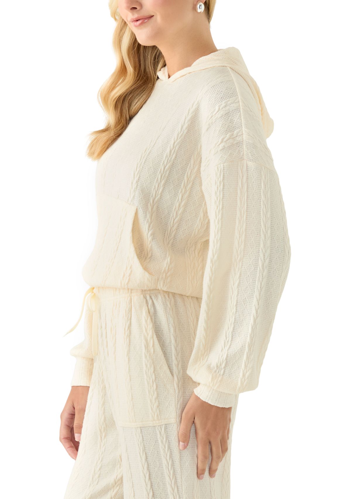 Womens Cable Knit Hoodie