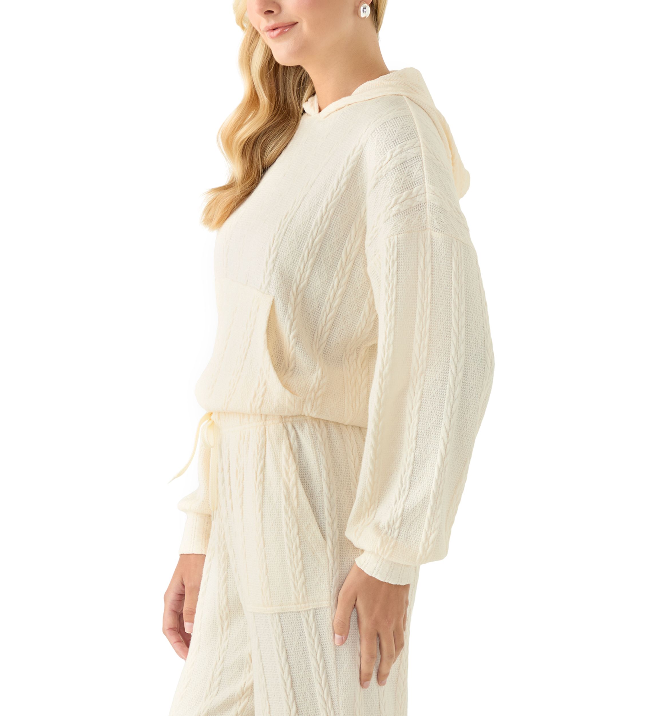 Oak & Trellis Women's Cable Knit Hoodie | Belk