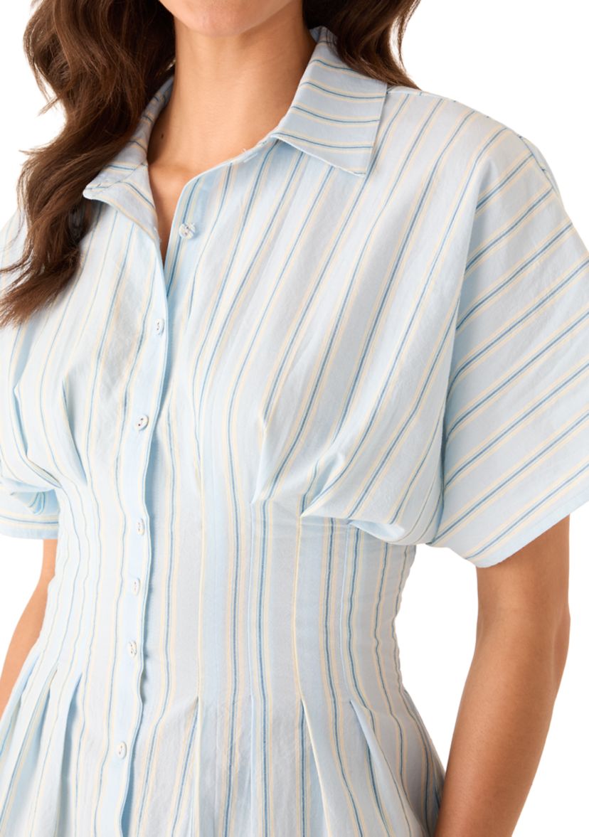 Oak & Trellis Women's Short Sleeve Collared Button Down Dress | Belk