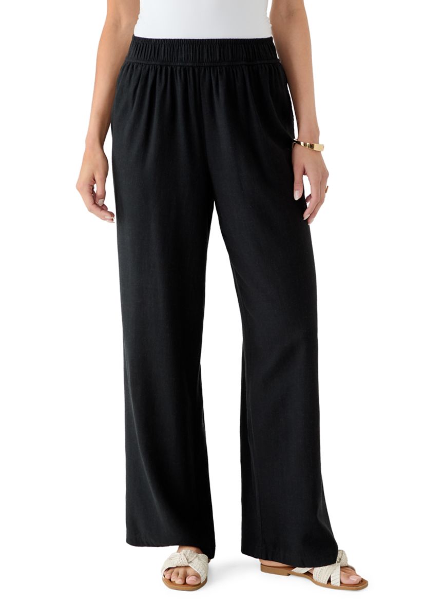 KengoブラックL Oak & Trellis Women's Pull On Wide Leg Pants | Belk