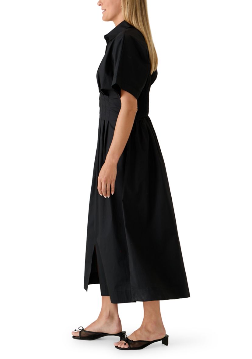 short sleeve button up dress Down Mini w/ Pockets Small / Green Size medium measures 46.50 from shoulder to hem Cream Mini Dress - Short