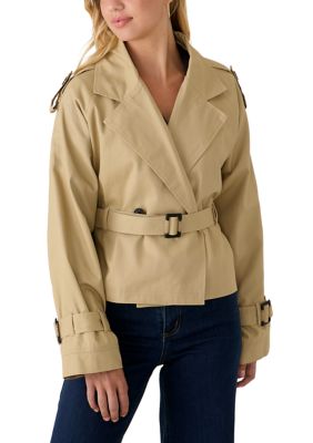 Oak & Trellis Women's Oversized Crop Trench Coat, Large