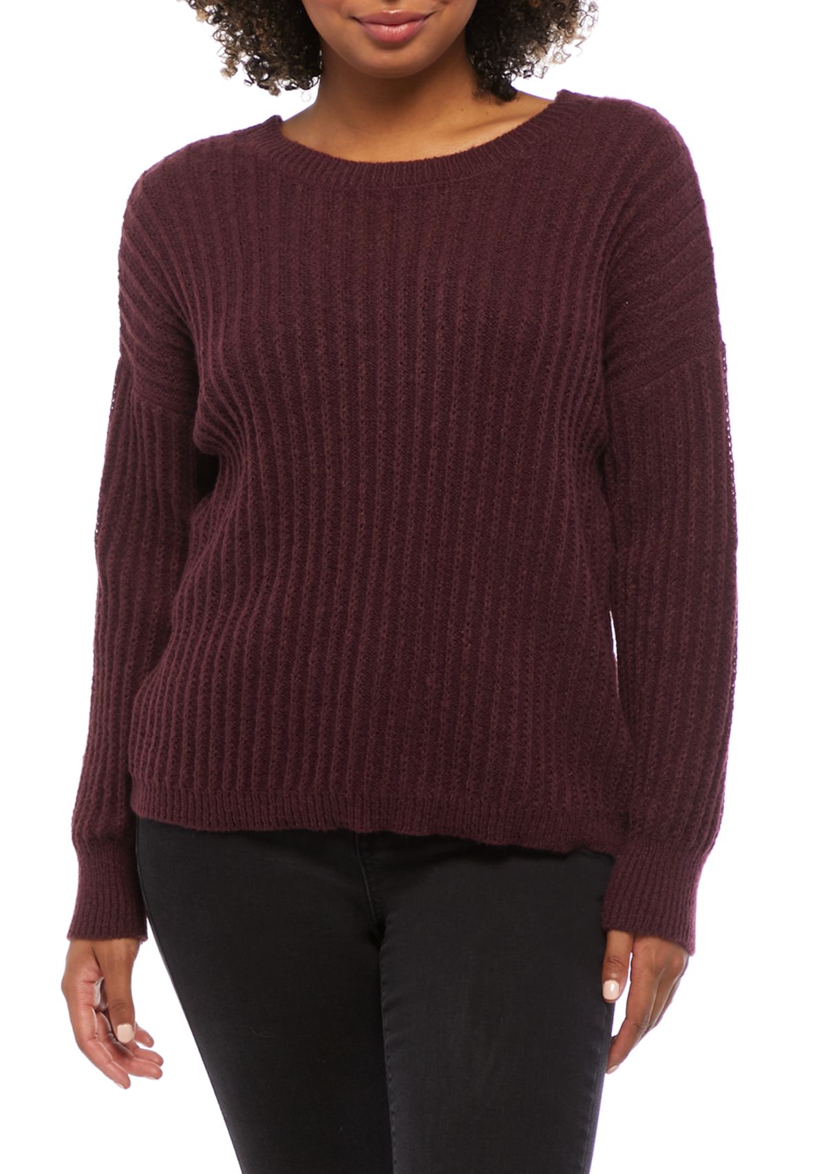 Juniors Melange Bar Back Sweater