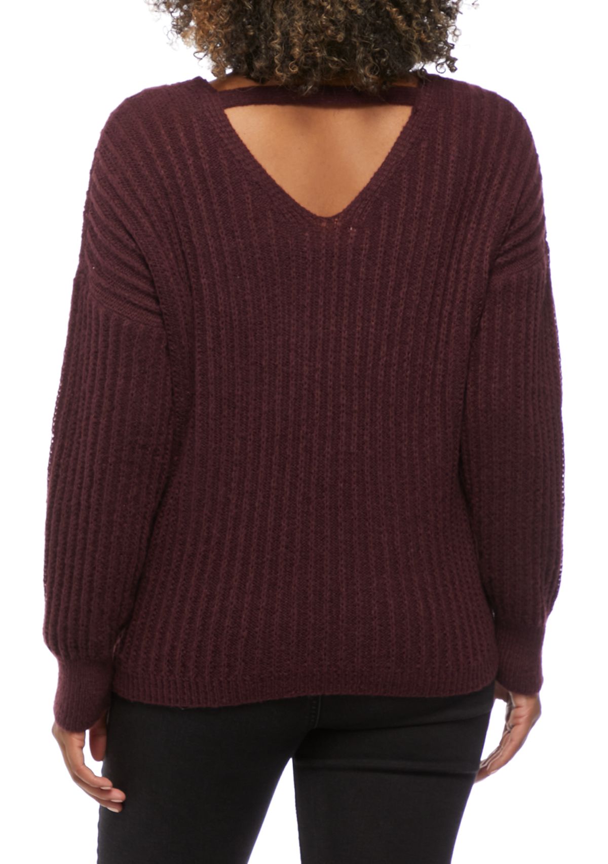 Juniors Melange Bar Back Sweater