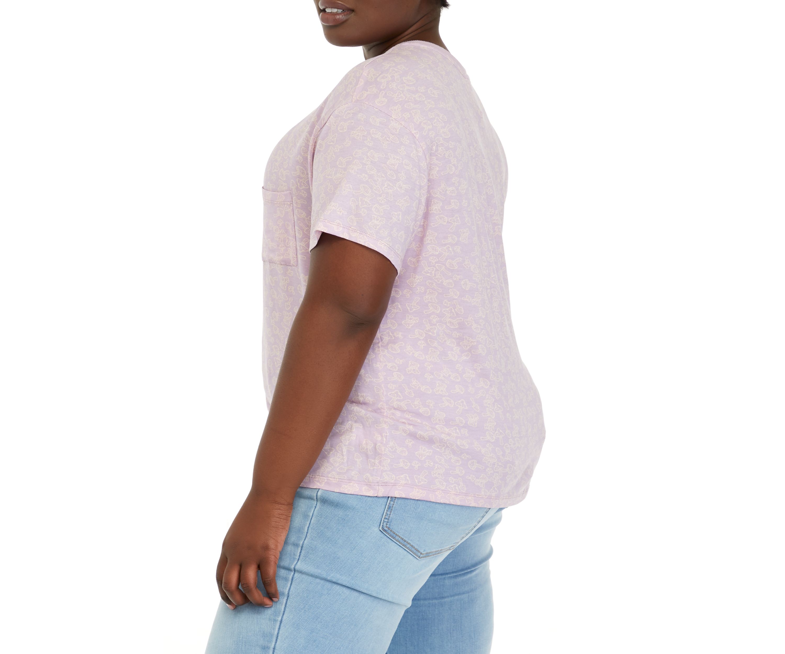 Plus Size Short Sleeve Tie Front Conversational T-Shirt 