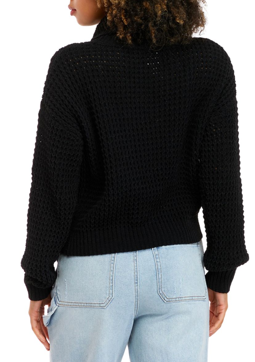 Juniors Long Sleeve Chenille Turtleneck Sweater