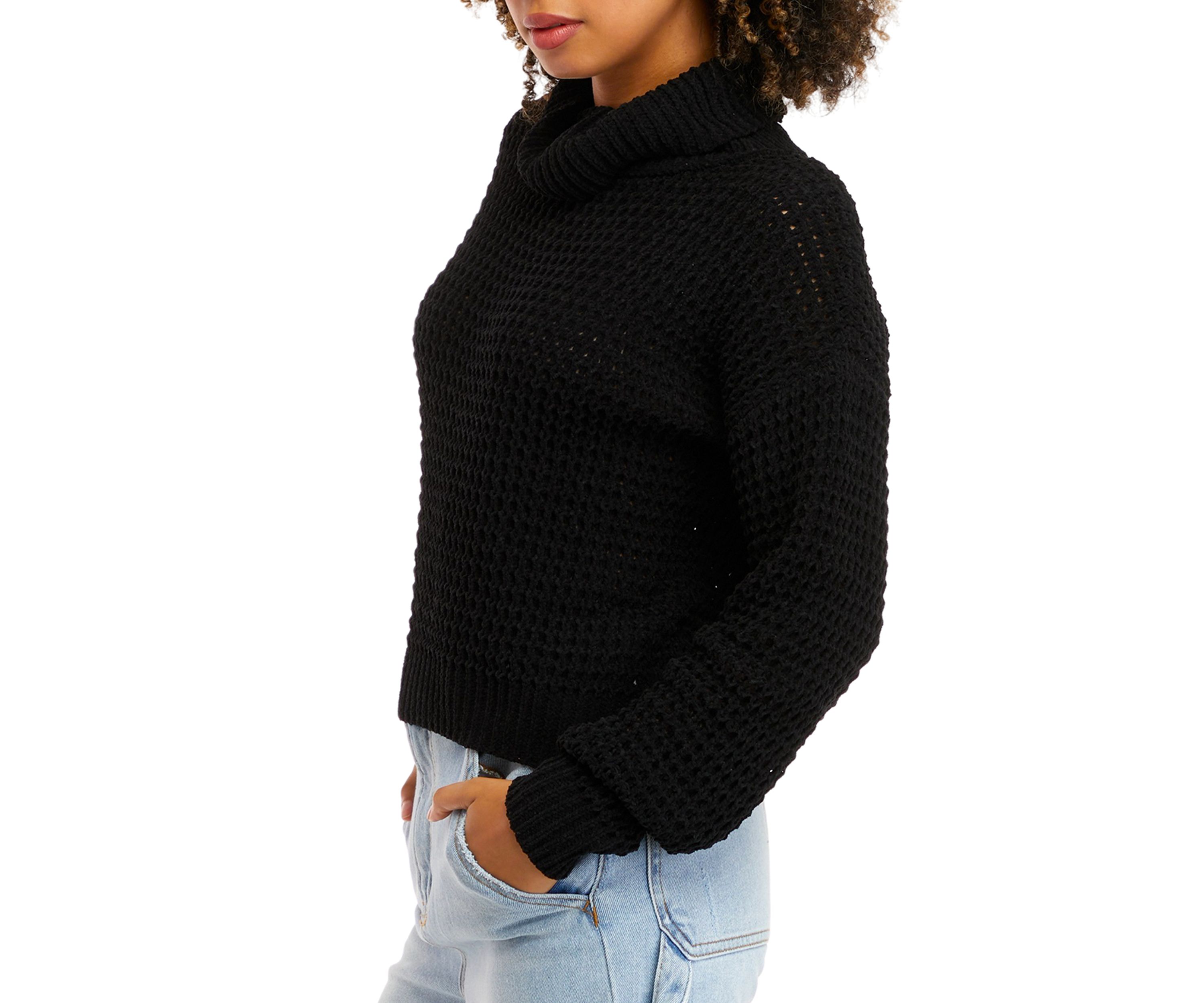 Juniors Long Sleeve Chenille Turtleneck Sweater
