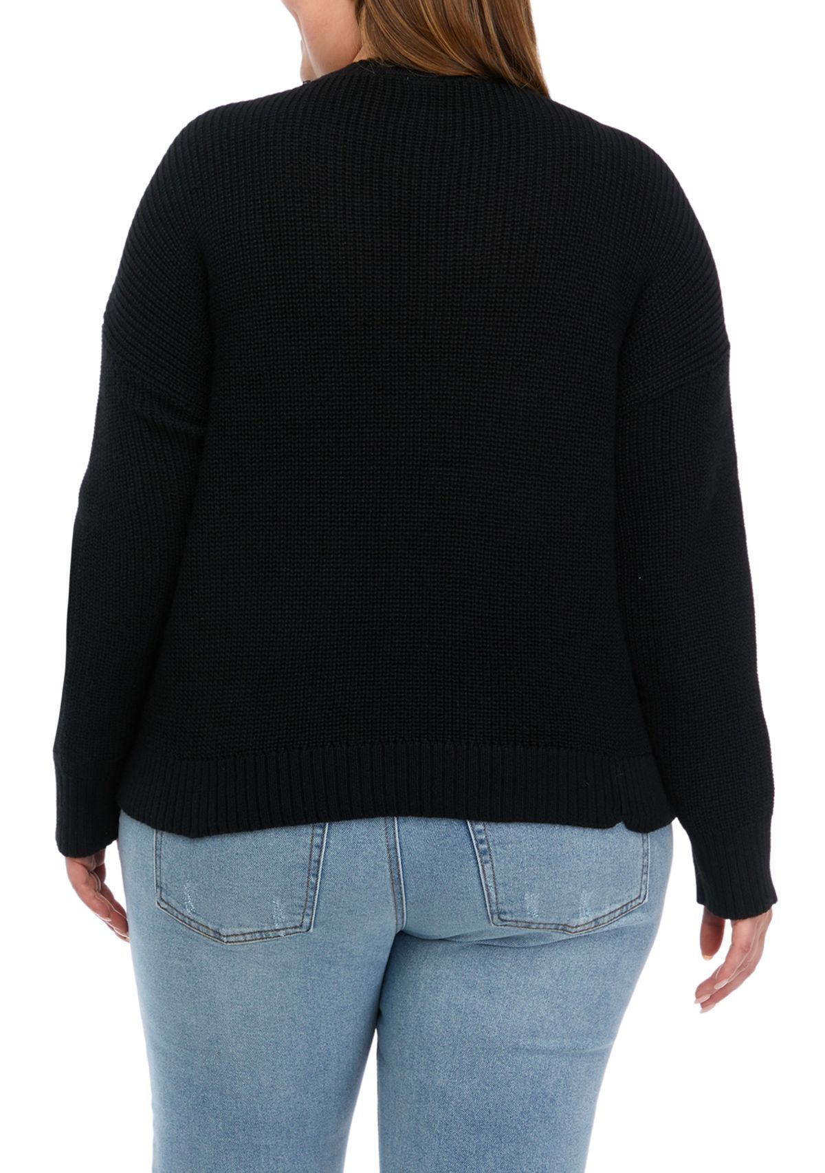 Plus Size Long Sleeve Rhubarb V-Neck Sweater