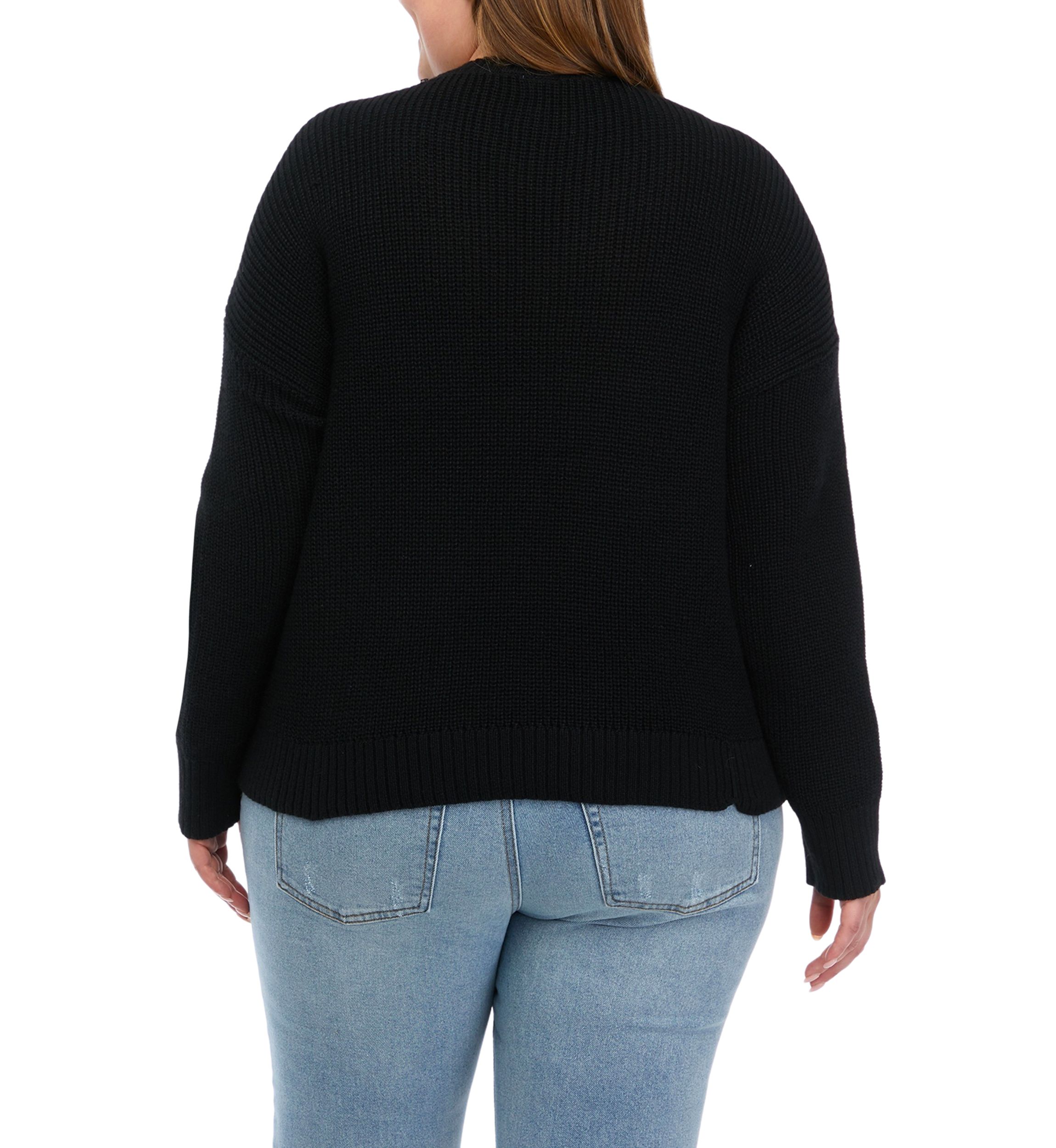 Plus Size Long Sleeve Rhubarb V-Neck Sweater