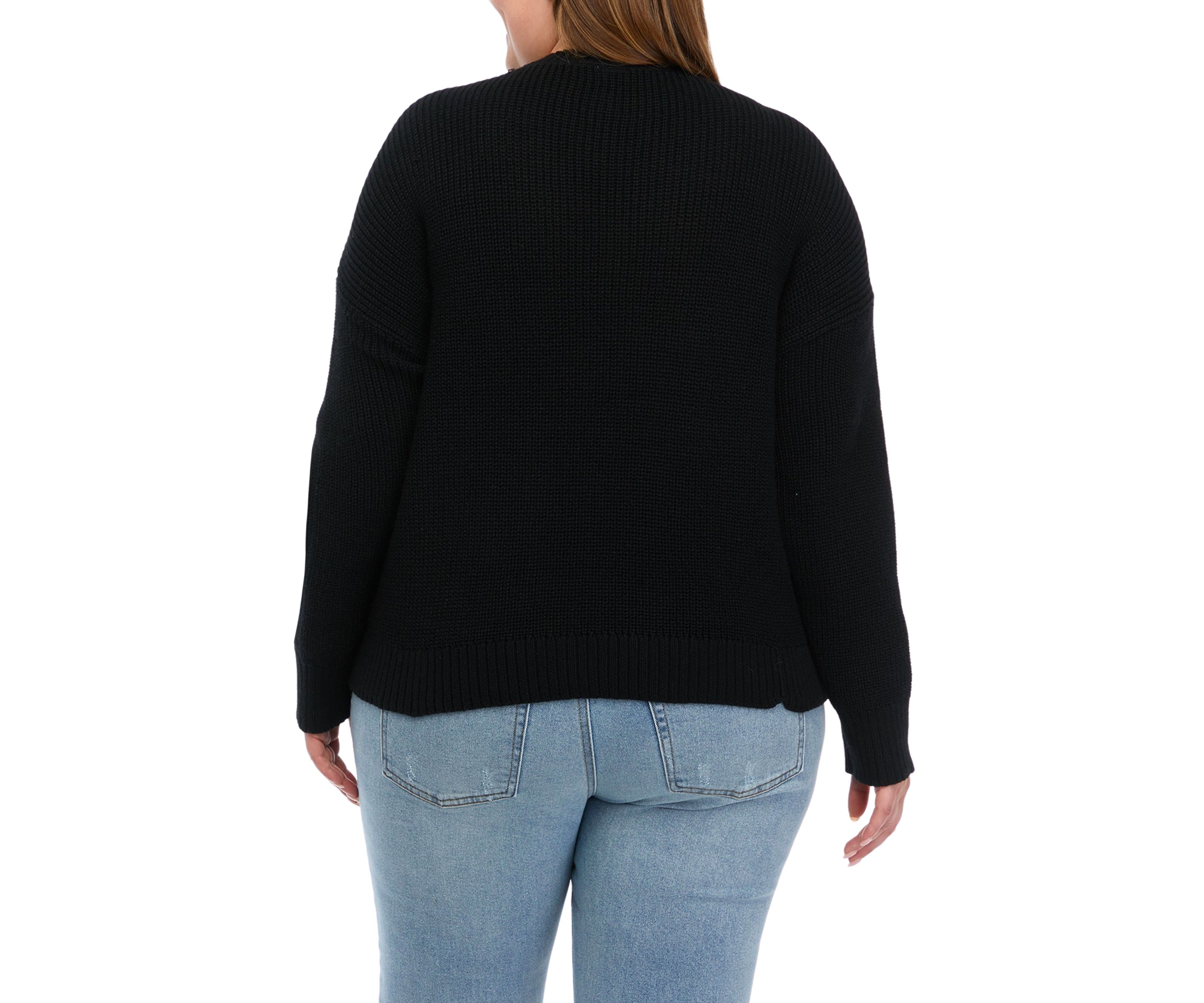 Plus Size Long Sleeve Rhubarb V-Neck Sweater