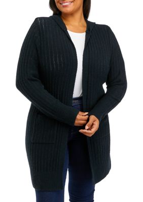 Women's Rib Duster Cardigan - Ava & Viv™ Beige 1X