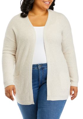 Belle du Jour Plus Size Long Sleeve Mossy Duster Cardigan belk