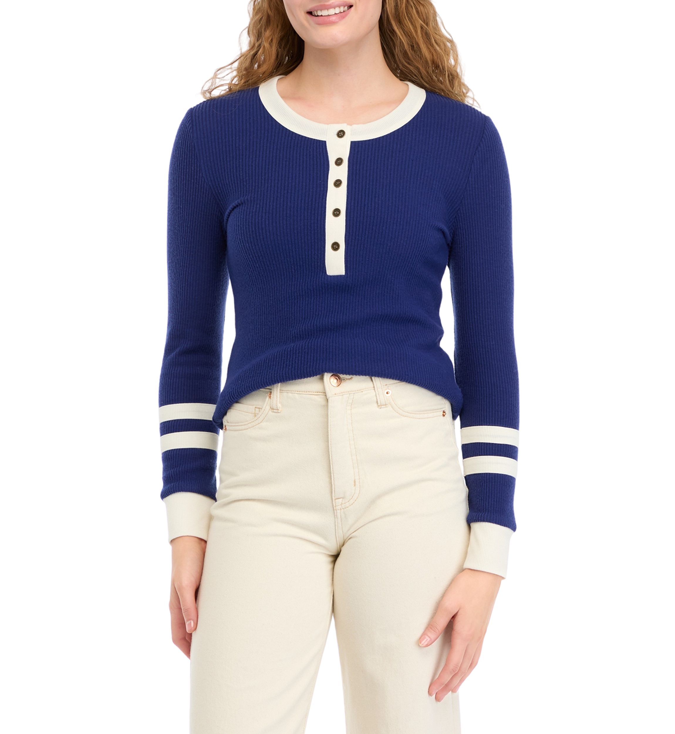 Womens Long Sleeve Rugby Ringer Top