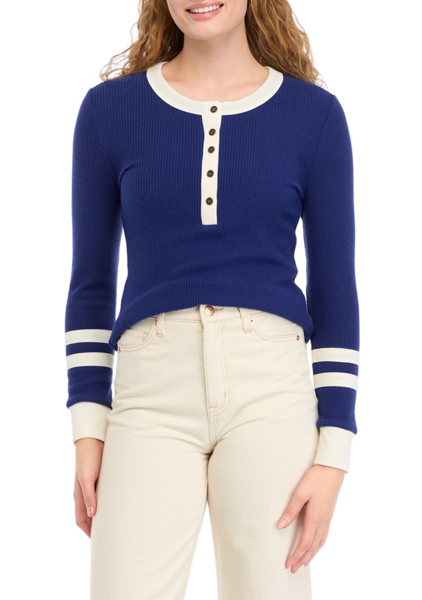 Womens Long Sleeve Rugby Ringer Top