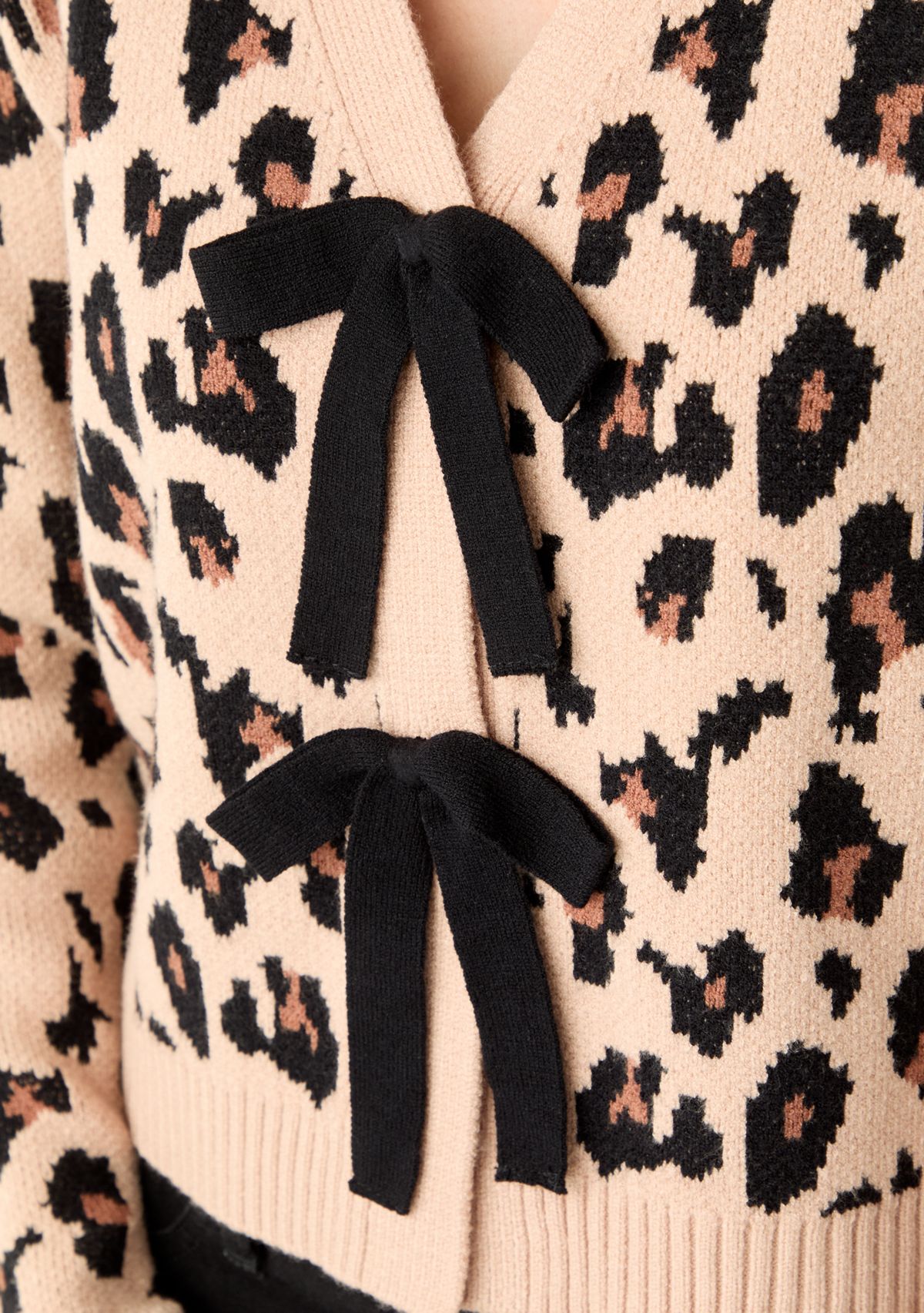 Womens Bow Front Tie Sweater