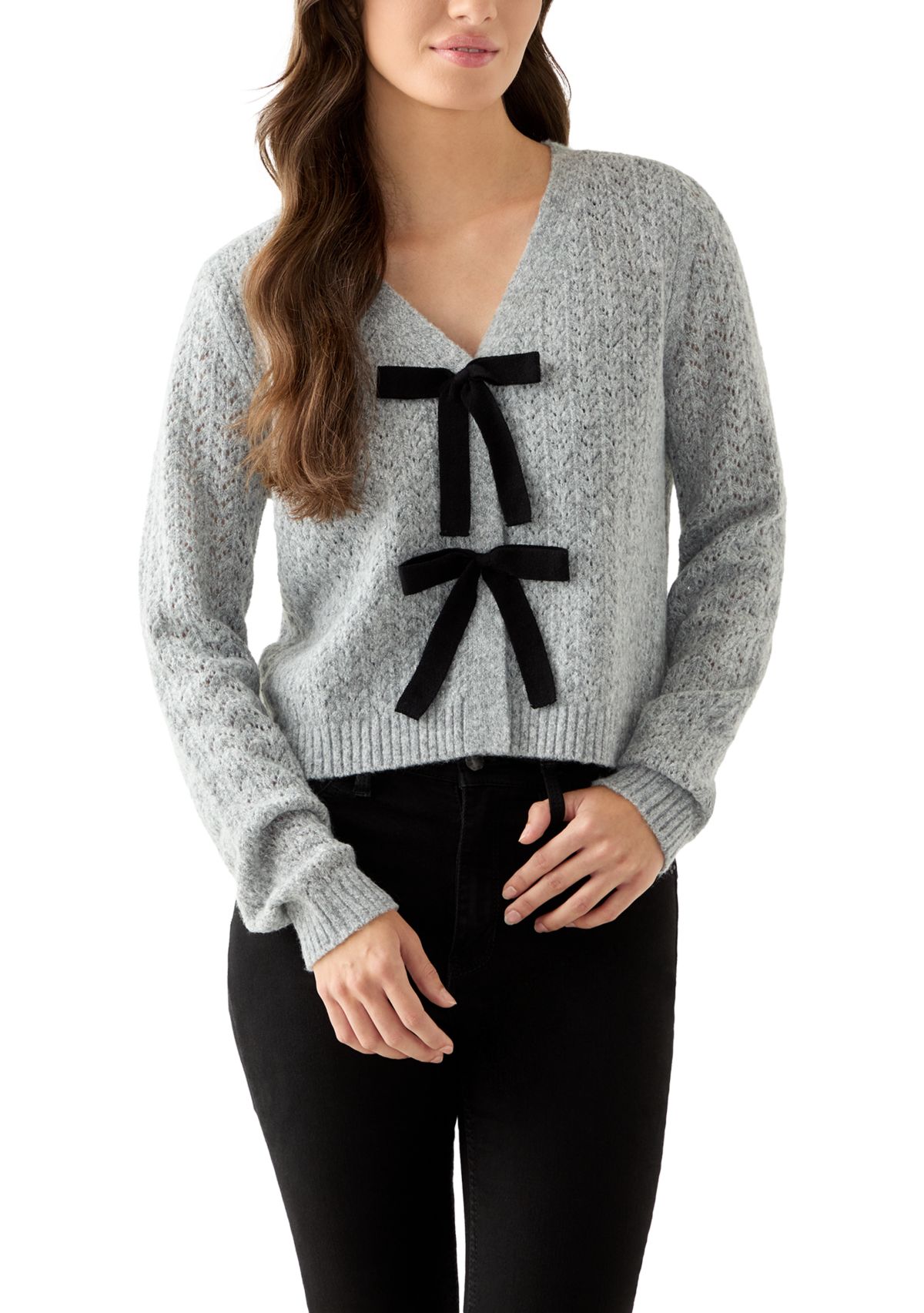 Womens Front Bow Tie Sweater
