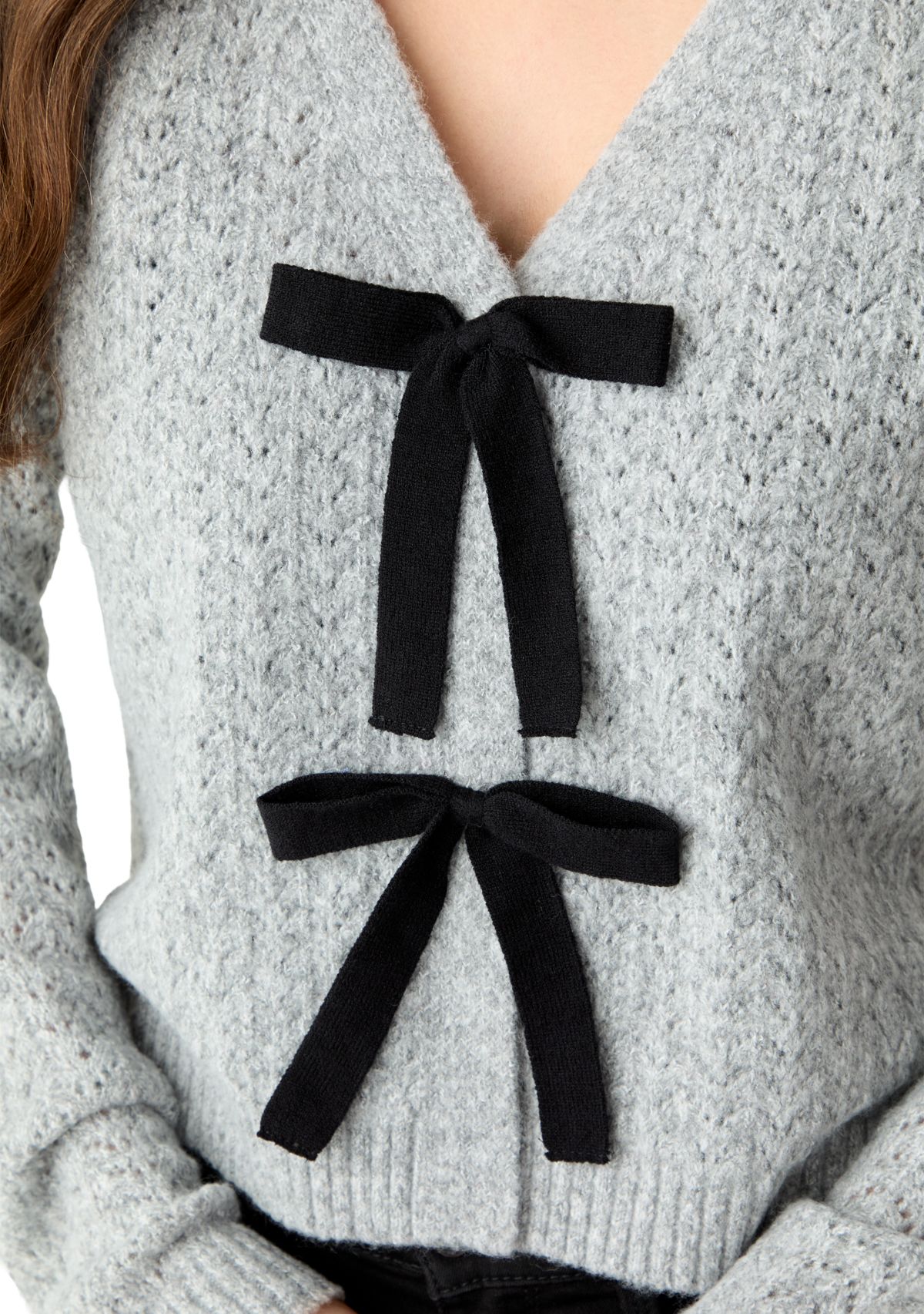 Womens Front Bow Tie Sweater