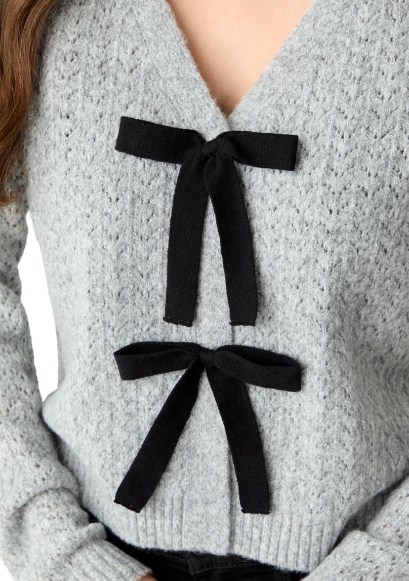 Womens Front Bow Tie Sweater