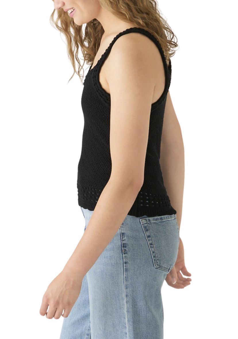 Oak & Trellis Women's Sleeveless Lace Line Tank Top | Belk