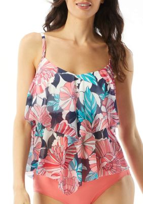 Beach House Swim Darcy Blouson Tankini Top - Island Floral