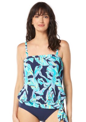 Seaglass Palm Pique Kerry Mesh Plus Size Tankini Top