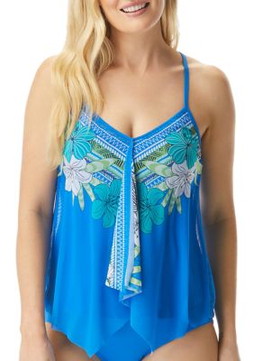 Beach House Bon Voyage Kerry Mesh Tankini Swim Top Belk