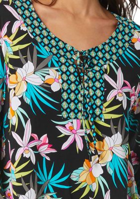 Floral Printed Caftan Swim Cover-Up