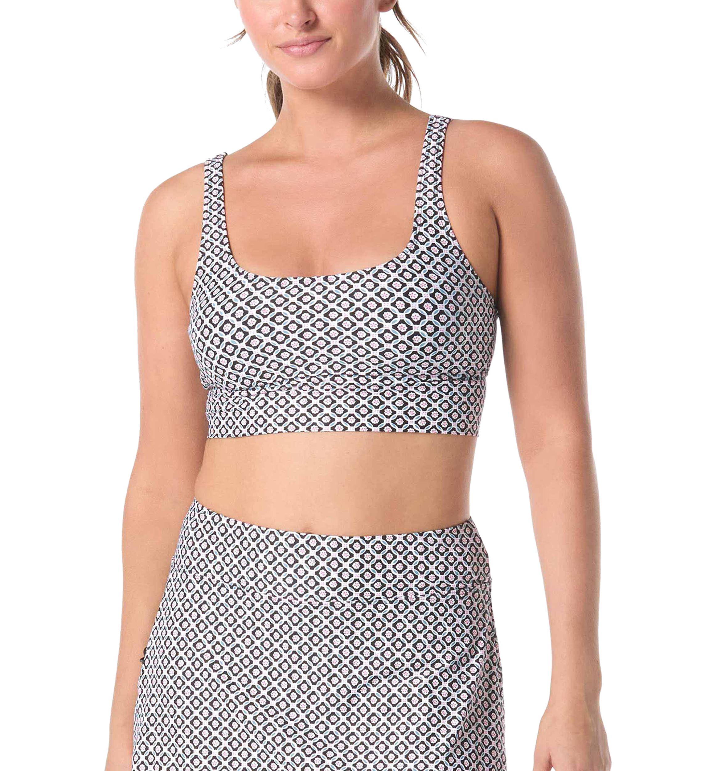 Geo Print Banded Swim Top 
