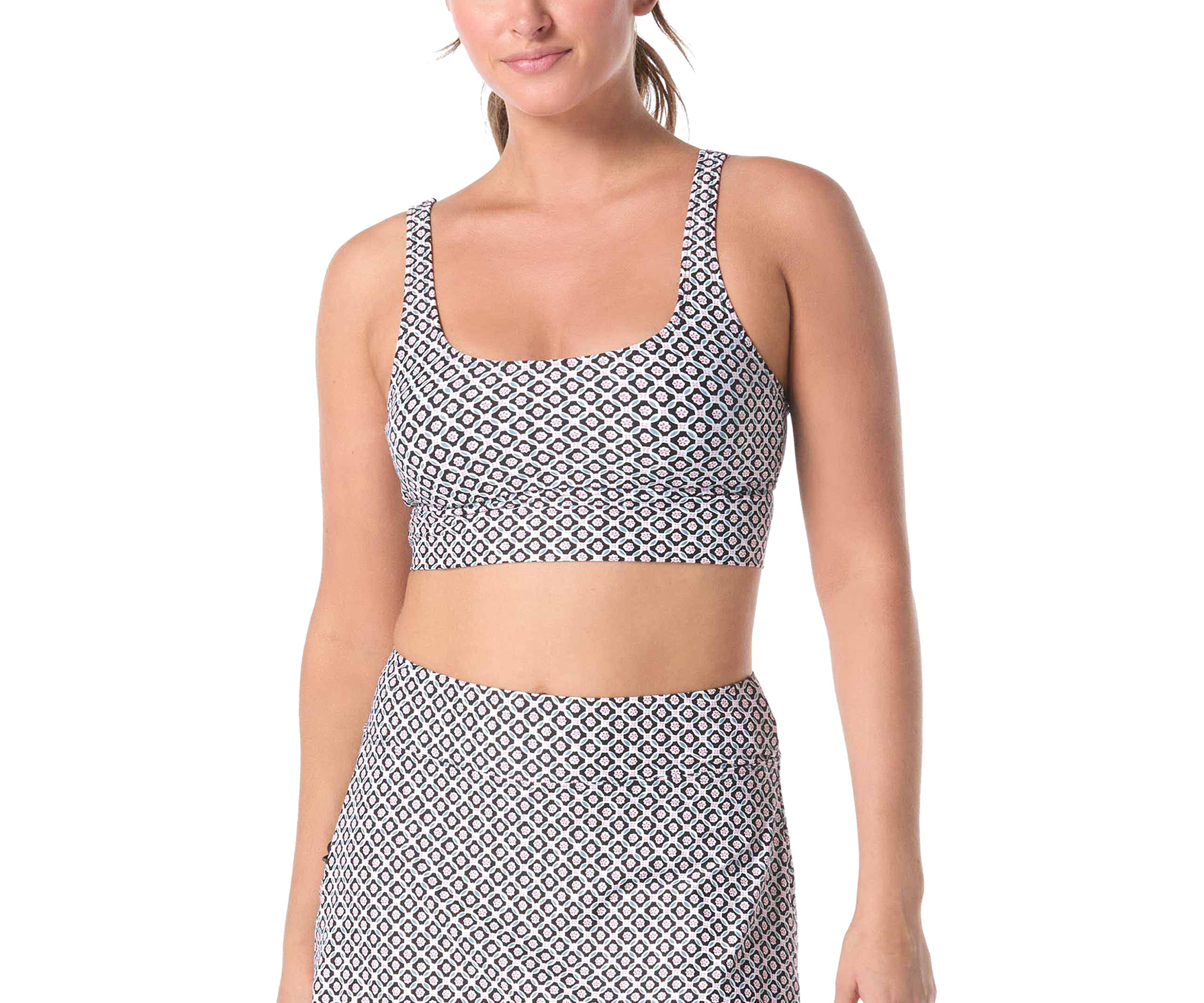 Geo Print Banded Swim Top 