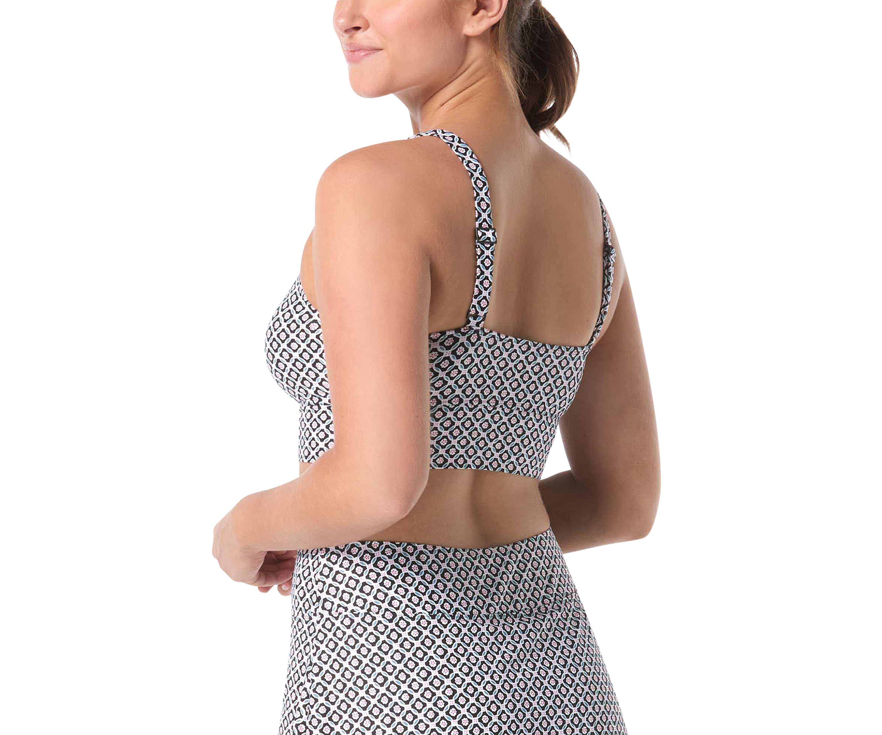 Geo Print Banded Swim Top 