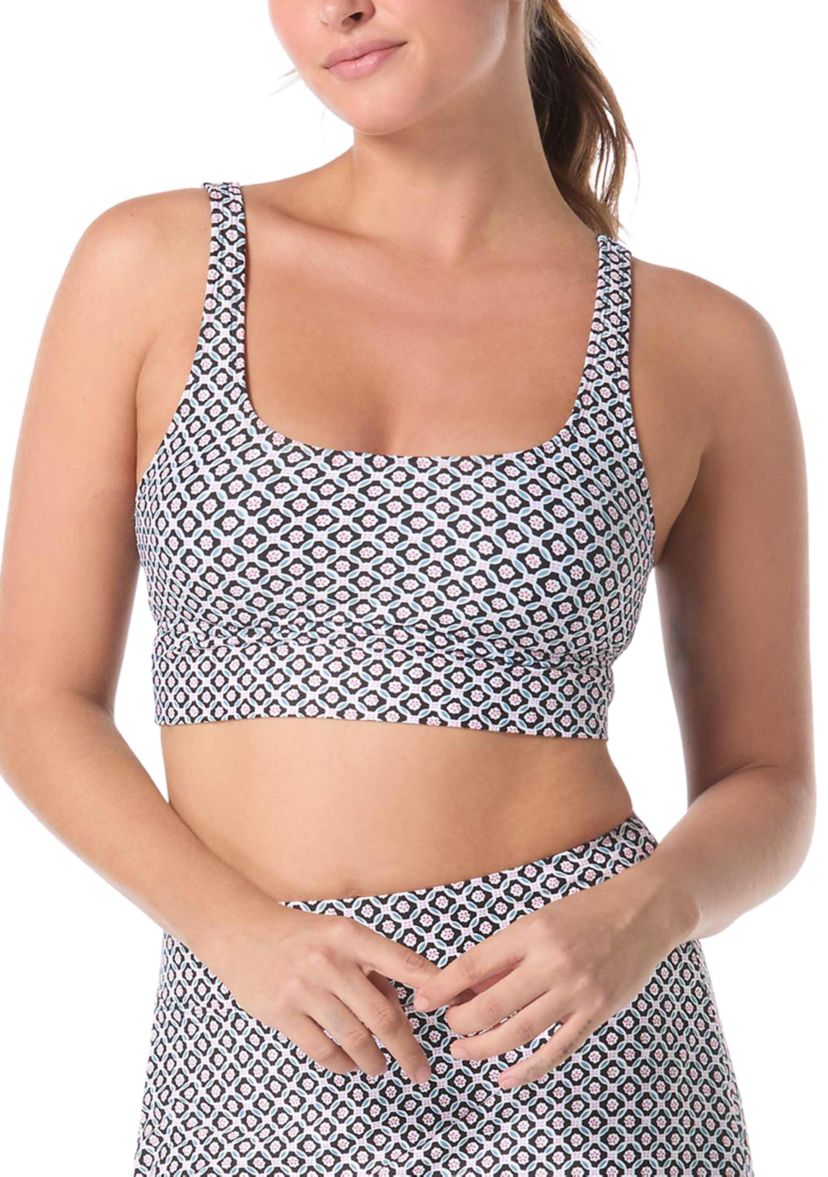 Geo Print Banded Swim Top 